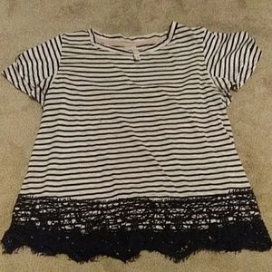 Xhilaration black/grey striped shirt